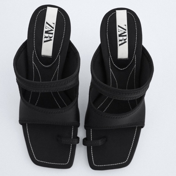 ZARA Heeled Neoprene Sandals - Picture 5 of 7